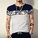 LOGEEYAR Men's Casual Slim Fit Short Sleeve Color Block Printing Henley T-Shirts A-White