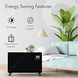 Devola 2000W Wifi Enabled Glass Panel Heater Black DVPW2000B view 3