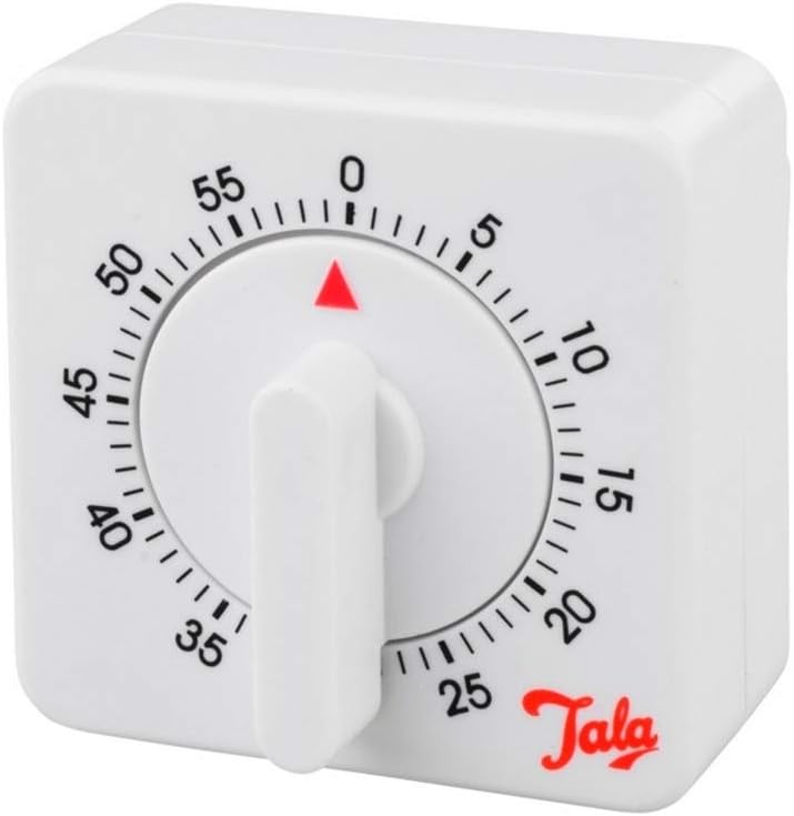 Tala Classic 60 Minute Mechanical Timer White with Loud Ring