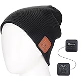 Bluetooth Beanie Music Hat ,Coeuspow 4.1 Wireless Smart Beanie Headset Music Cap with HD Stereo Speaker ,Built-in Mic , 100% soft acrylic,Hand Free for Running Skiing Skating Christmas Gift-Black