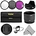 Professional Accessory Kit for FUJIFILM FinePix S4200, SL300, S4500, S4000, S3200, S3250 Digital Cameras - Includes: Vivitar Filter Kit (UV, CPL, FLD) + Aluminum Lens Adapter Tube + Tulip Flower Lens Hood + Center Pinch Lens Cap + Cap keeper Leash + MagicFiber Microfiber Lens Cleaning Cloth