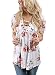 LISTONE Women's Summer Short Sleeve V-neck Floral Print Frilly Tape T-shirt