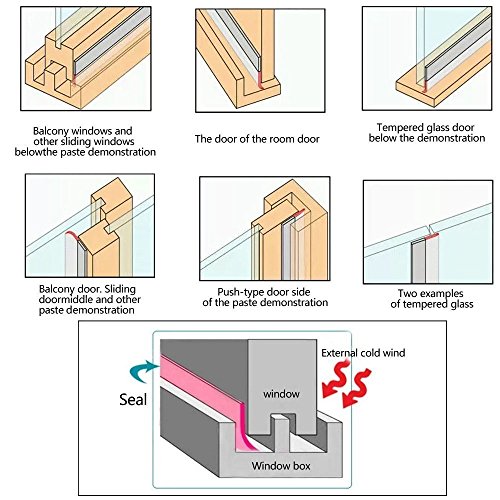 Cedmon 16Ft Long Weather Stripping Self Adhesive Door Bottom Frameless Silicone Draft Stopper For Doors And Windows Insulation Soundproof Seal Strip (translucent), 35mm Width (35mm) - Thumbnail 3