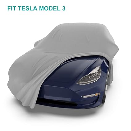 Bougerv For Tesla Model 3 Car Cover All Weather Outdoor Waterproof Windproof Dustproof Uv Protection Cover With Adjustable Buckle Straps And