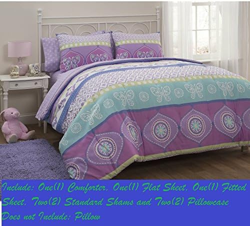 Mainstays Kids Boho Princess Bed in a Bag Bedding Set, Full