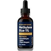 Methylene Blue Pharmaceutical Grade 1% USP High Purity – Lab-Tested Methylene Blue Drops with Electrolyte Support – 2 fl oz (60 mL), No Formaldehyde – Supports Brain Health & Cellular Energy