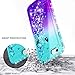 iPhone 8 Case, iPhone 7 Case with Tempered Glass Screen Protector for Girls Women Kids, NageBee Glitter Liquid Sparkle Bling Floating Waterfall Diamond Shockproof Cute Case for iPhone 7/8 -Aqua/Purple