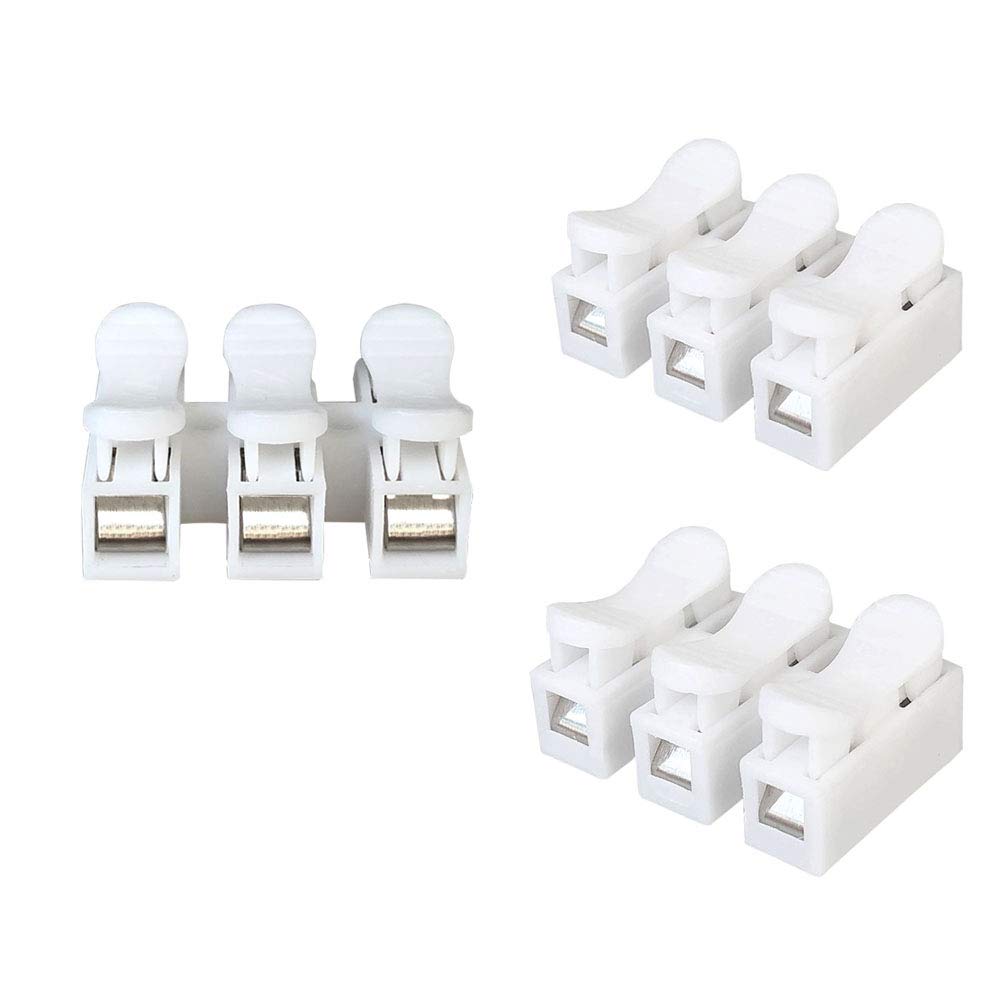 Aiqeer 40 Pcs CH3 Spring Wire Connectors, Electrical Cable Clamp Terminal Block Connector, Quick Connector Terminal Block