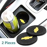 monochef Auto Sport 2.75 Inch Diameter Oval Tough Car Logo Vehicle Travel Auto Cup Holder Insert Coaster Can 2 Pcs Pack (Fit Chevrolet)