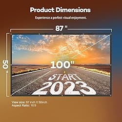 OWLENZ 100" Portable Projector Screen 4K HD 16:9