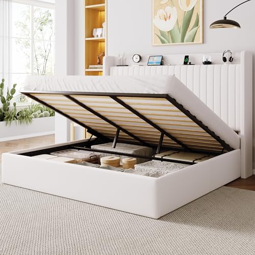 Allewie King Lift Up Storage Hydraulic Bed Frame