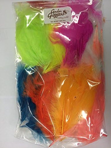 Gordon Griffiths Turkey Marabou Flu Bulk Pack 100 Mixed Feathers