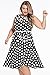 Roswear Women's Vintage 1950's Polka Dot A-Line Belted Skater Dress S-XXXXL