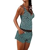 Oasisocean Womens 2 Piece Polka Dot Printed Tank