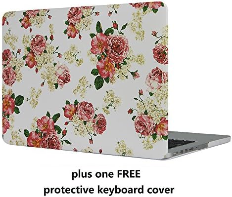MacBook Pro 13 Retina Case Cover – Treasure21 Slim fit Smart protection Soft rubber coating Smooth better grip Hard case shell cover for Macbook Pro 13 Retina A1425 A1502 (Flower)