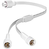 Permanent Outdoor Lights Y-Shaped Extension Cable,IP68 Rated for Go-vee H705A H705B H705C H706A H706B H706C,IP68 Waterproof Extension Cord, 3 Pin Power Cord 1FT Y-Shaped Extension