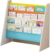 Rainbow Tree 4-Tier Kids Sling Book Rack Yellow Book Shelf Easy Reach view 1
