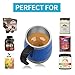 Vortex Mixer, LEADNOVO Self Stirring Mug Auto Self Mixing Stainless Steel Cup for Bulletproof/Keto Coffee/Tea/Hot Chocolate/Cocoa Protein Shaker Mug for Office/Kitchen/Travel/Home -450ml/15.2oz (Blue)