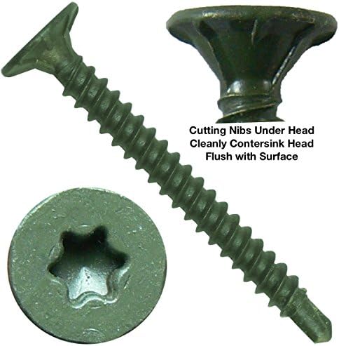 #8 x 1-5/8" Cement Board Torx/Star Head Screws DRILL Point for Fastening Cement Backer Board/Cement Board/Tile Board - 5 Pound (645 Screws) - Torx/Star Drive Cement Board Screw - T-25 Torx Head