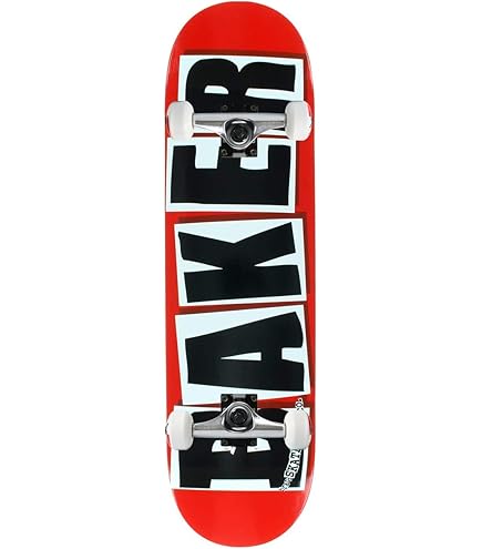 Amazon.com : Baker Skateboard Complete Logo Red/Back 7.88