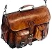 Leather Messenger Handmade Bag Laptop Bag Satchel Bag Padded Messenger Bag School Bag 16X12X5 Inches Brown … (16 inch)