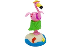 YGMONER Solar Powered Dancing Hula-Hula Flamingo Car Dashboard Ornaments Swinging Dress Animated Bobble Dancer Car Decor (Flamingo B)