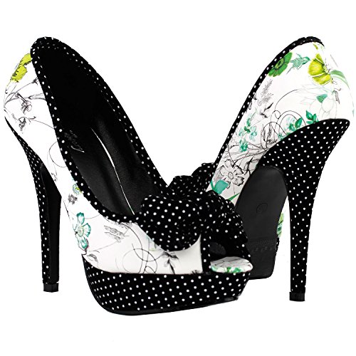 SHOW-STORY-Sexy-Bow-Multicoloured-Floral-Polka-Dot-Platform-Party-PumpsLF30476
