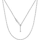 Savlano 925 Sterling Silver Italian Solid 1.6MM Figaro Adjustable Bolo 14-24 Inch Chain Necklace For Women - Made in Italy Comes With a Gift Box