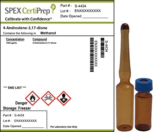 SPEX CertiPrep S-4434 4-Androstene-3, 17-Dione, Methanol Matrix, 1 mL