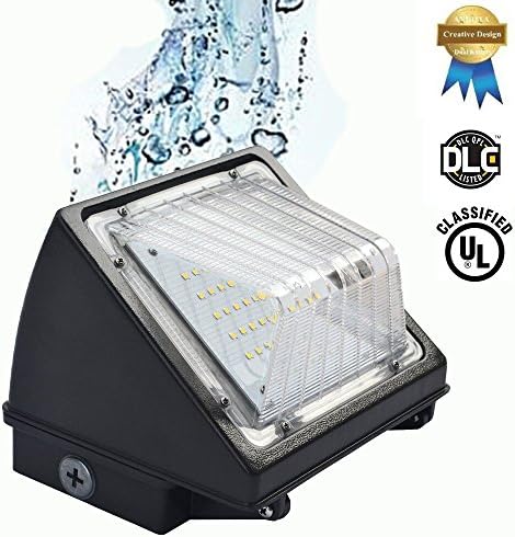 LED Wall Light Outdoor ETL DLC Listed 24W 2907lm 120VAC Waterproof Daylight White Super Bright Wall Lamps Security Lights LED Wall Pack Lights Landscape Wall Lighting