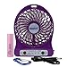 Innobay 4-inch Mini Hand Held Portable USB Fan Powered by Premium 2600mAh 18650 Lithium Rechargeable Battery, 4 Blades, 3 Speeds Wind, Powerful Air Flow (F95B Purple)