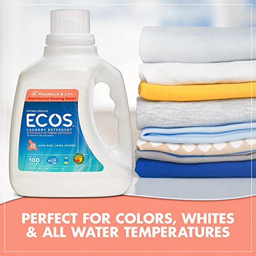 Earth Friendly Products Ecos Liquid Laundry Detergent, Magnolia & Lily, 100-Ounce Bottle (2-Pack)