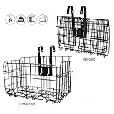 HOMEE Folding Rear Bike Basket Wire Mesh Fold-Up Detchable Front Bag Rear Hanging Bike Basket Bicycle Bag Cargo Rack For Mountain Bike Accessories Bike Frame Basket 1 Pack