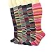 Women's Soft Knee High Socks,Casual Stripes, Multi Color Value 6 Pack (Stripe2-6pk)