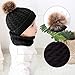 2PCS Toddler Baby Knit Hat Scarf Winter Warm Beanie Cap with Circle Loop Scarf Neckwarmer (Black)
