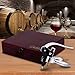 Wine Opener Set with Wine Stoppers, Drip Ring, Foil Cutter and Extra Corkscrew – Premium 6-Piece Gift Set in Elegant Cherry Wood Case