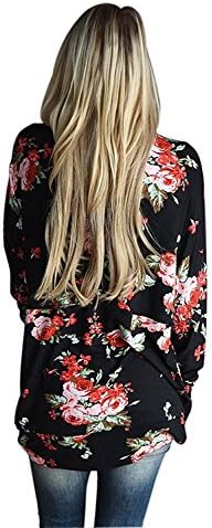 Kaoccy Women's Floral Soft Long Sleeves Open Front Fall Thin Coat