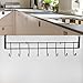 BELLE VOUS 8 Over Door Hook Rack/Cabinet Hook Organizer Door Hooks - Door Hanger for Cupboards, Wardrobes in Bathroom, Bedroom and Kitchen - Hook Hanger - Hook Rail - Easy to Mount and No Screw