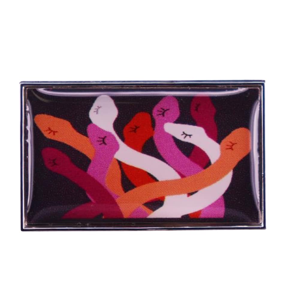 Pride Snake Brooch Cartoon Colorful Shy Snake Pin Badge Funny LGBT Lapel Pin Jewelry for Women Men