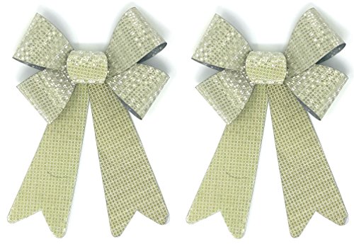 Holiday Crafts (TM) Set of 2 Hologram Bows 9 x 15 Inches Each - Gold Hologram