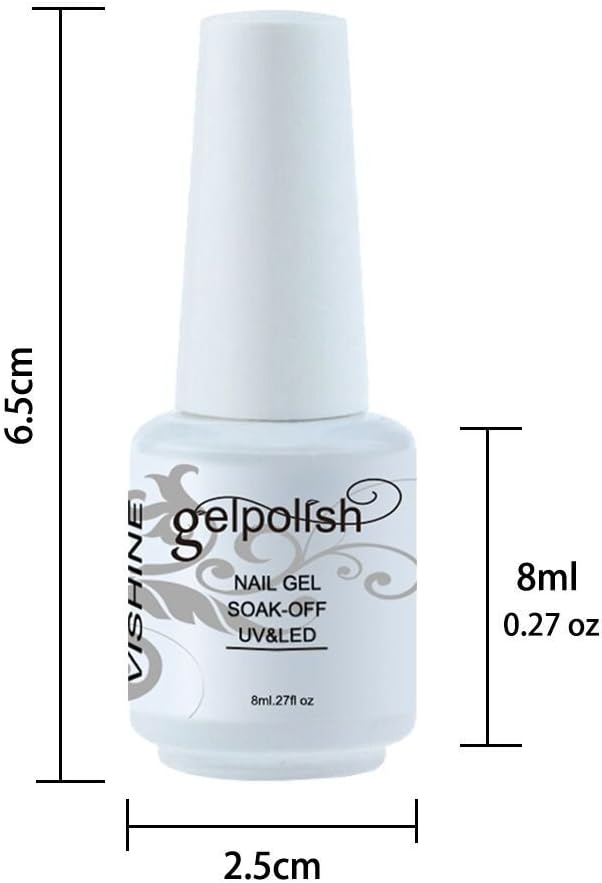 Vishine Brand Nail Varnish Gloss Polish 8ml Bottle UV Gel Polish Nail Manicure Lacquer Coral #121, 121 - 8ml, 8 ml (Pack of 1) - Image 3