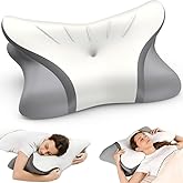 PilloWillo Cervical Neck Pillow for Pain Relief – Ergonomic Contour Memory Foam Pillow for Sleeping, Orthopedic Neck Support Pillow for Side Back Stomach Sleepers with Cooling Effect Pillowcase