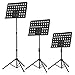Moukey Sheet Music Stand MMS-2 Portable Travel Metal Adjustable Folding Music Stand With Stand Light Carrying Bag Black