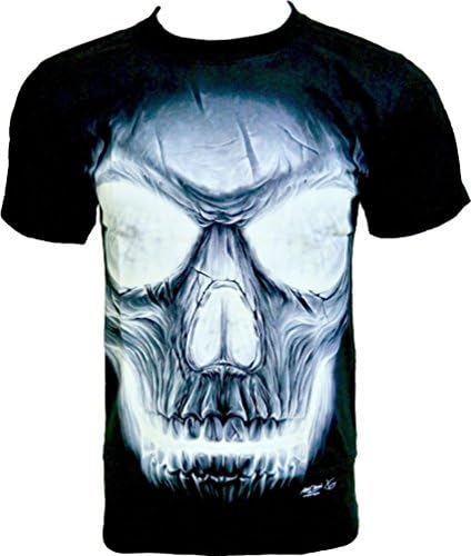 Rock Chang Illuminated Skull T-Shirt Glow in The Dark Black Sz s m l XL XXL gr538