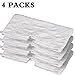 Amariver Microfiber Replacement Mop Pads for Shark Steam Euro Pro Pocket Mops S3500, S3501, S3550, S3601, S3901 Shark Steam Duster Microfiber Cleaning Pads, Set of 4, White