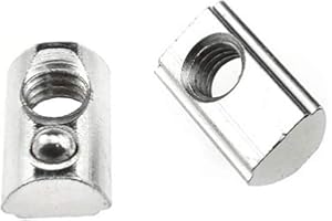 Odinest 2020 Series M5 T Slot Nuts Roll-in Spring Ball Loaded Elastic Nuts 15 Pack Carbon Steel for 2020 Series Aluminum Extrusion Profile Rail with 6mm Slot for 3D Printer