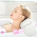 Bath Pillow for Tub, 2 Strong Suction Cups Spa Pillow Anti Bacterial Cushion, Home Spa Non Slip Support for Bathtub, Hot Tub, Jacuzzi