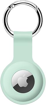 ColorCoral AirTag Holder Silicone Case Keyring for Keys Bags Luggage Pet Collar