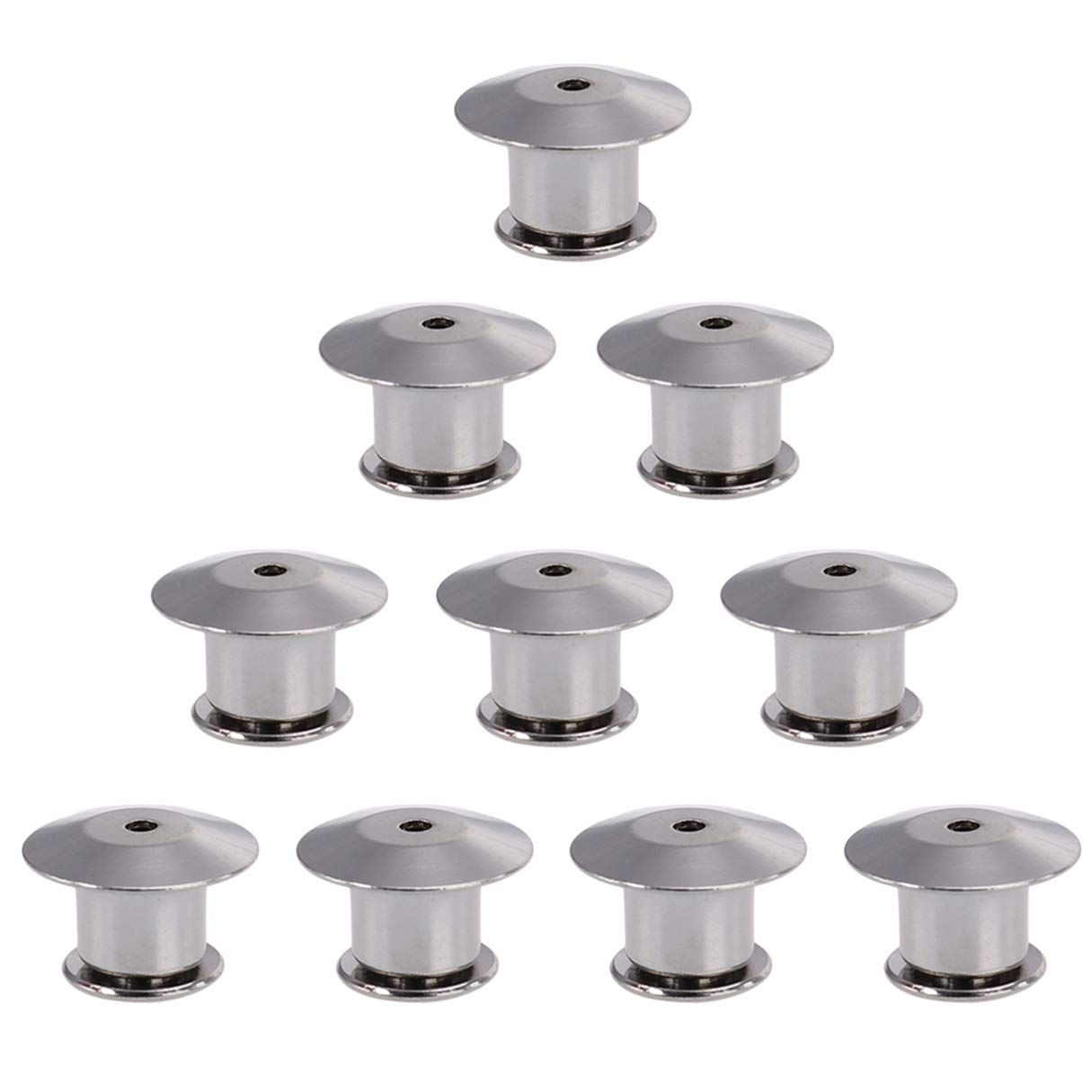 Healifty Pin Keepers Metal Pin Backs Locking Pin Keepers Locking Clasp for Jewelry Making for Displaying Badge 20pcs (White Nickel)