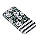 Dimaka Case for iPhone 7 & iPhone 8 Case for Girls, Floral Flower with White/Black Stripes [High Impact][Hybrid 2 Layers] Soft Bumper and Hard PC for iPhone 7 and iPhone 8 (Camellia Eden)
